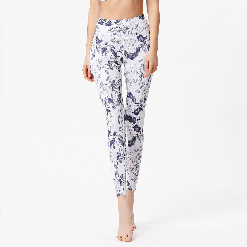 Flowers Leaves Print Pants Sports Fitness Yoga Leggings Women's Yoga Pants