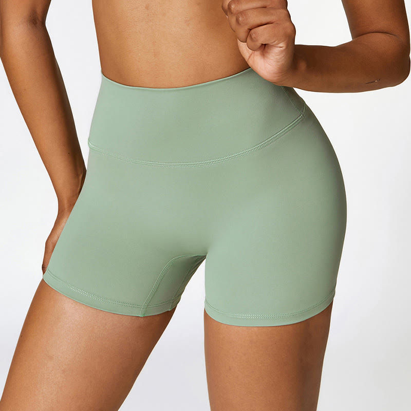 Solid Color Crop Tank Top High Waist Shorts Sports Fitness Gym Yoga Outfits