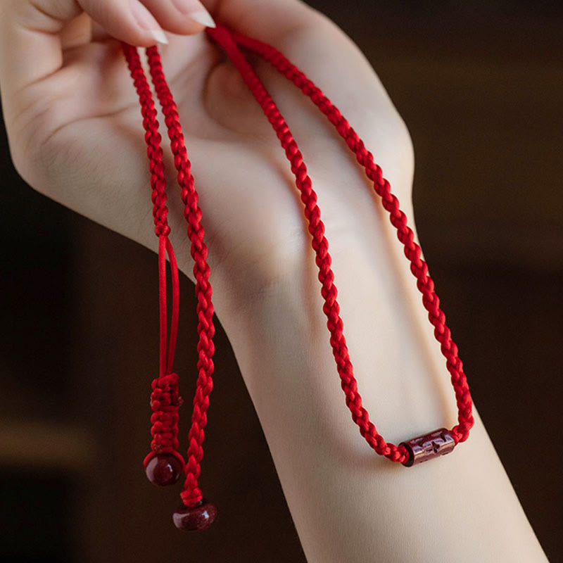 Natural Cinnabar Calm Blessing Red String Belly Chain