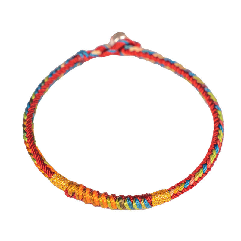 Multicolor Red String Alloy 925 Sterling Silver Buckle Protection Bracelet