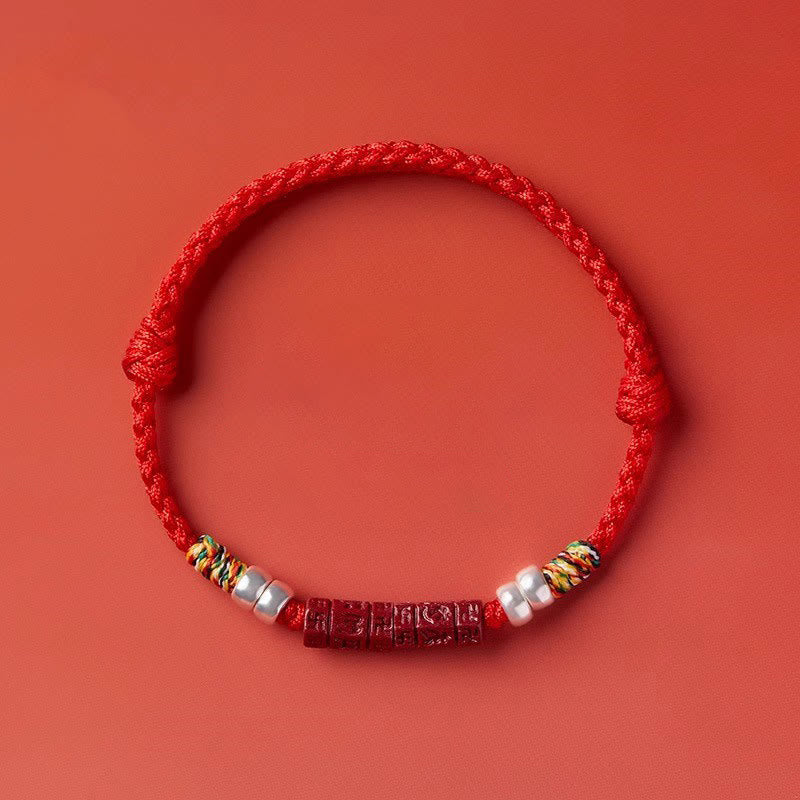 925 Sterling Silver Om Mani Padme Hum Cinnabar Blessing Child Adult Bracelet