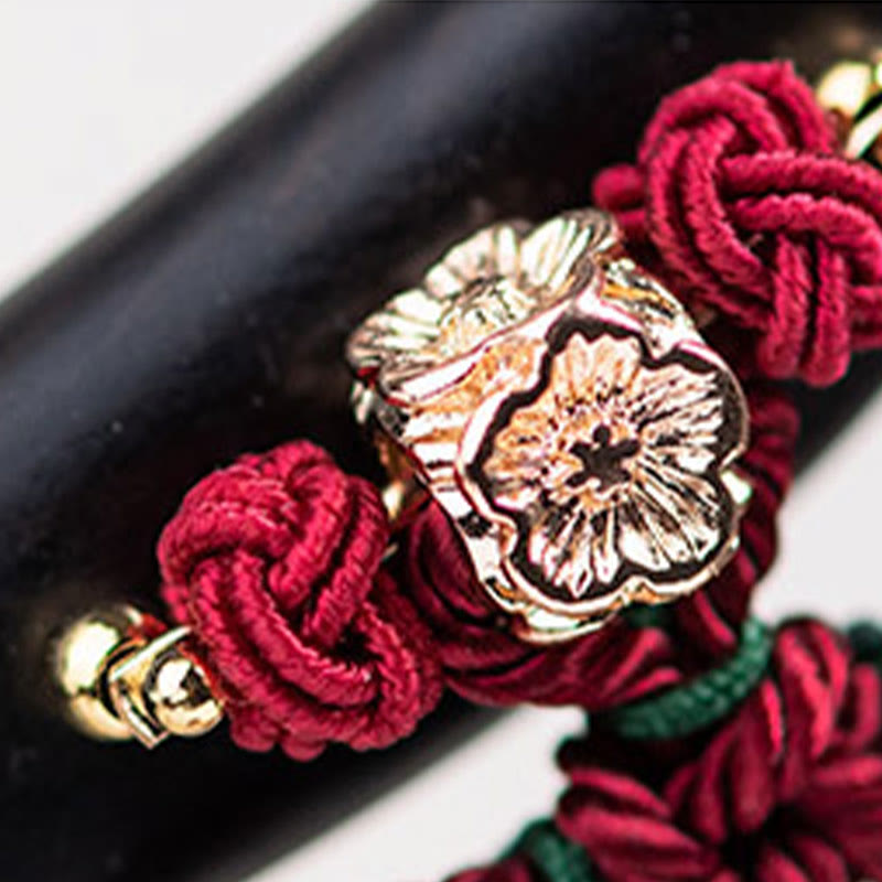 Ebony Red String Chinese Knot Tassel Protection Hairpin
