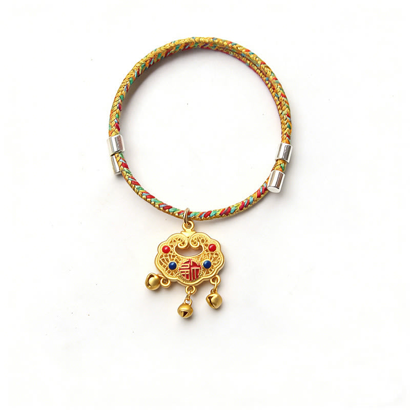 Handmade String Alloy Luck Blessings Adjustable Cats Small Dogs Pet Collar