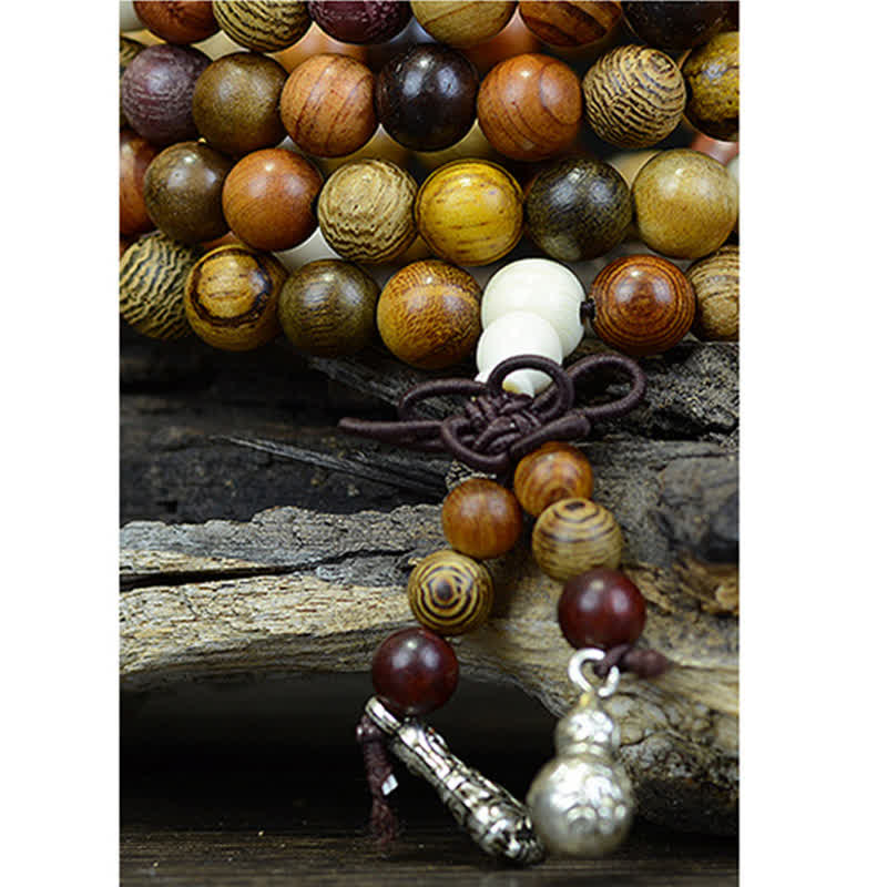 108 Beads Multi-Tone Natural Wood Calm Energy Mala