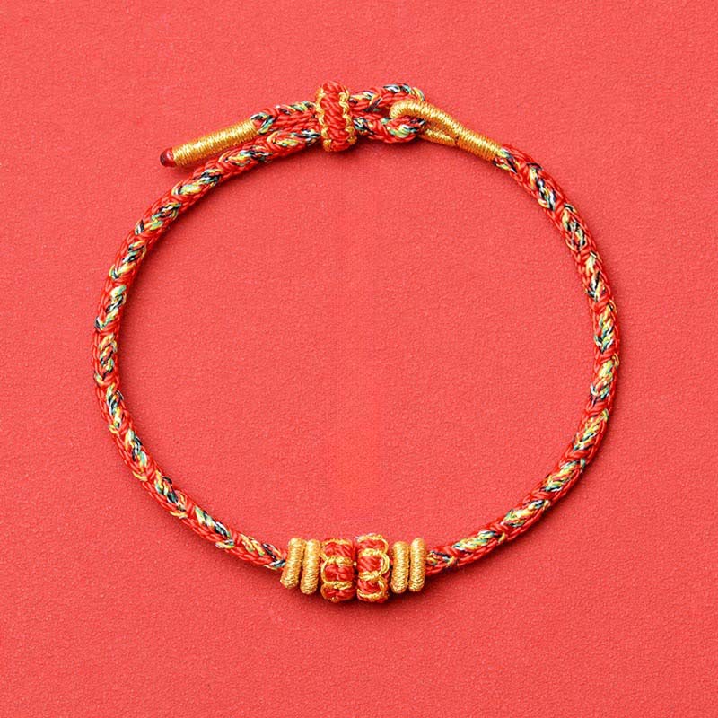 Hand-Woven Red String Koi Fish Flower Protection Bracelet