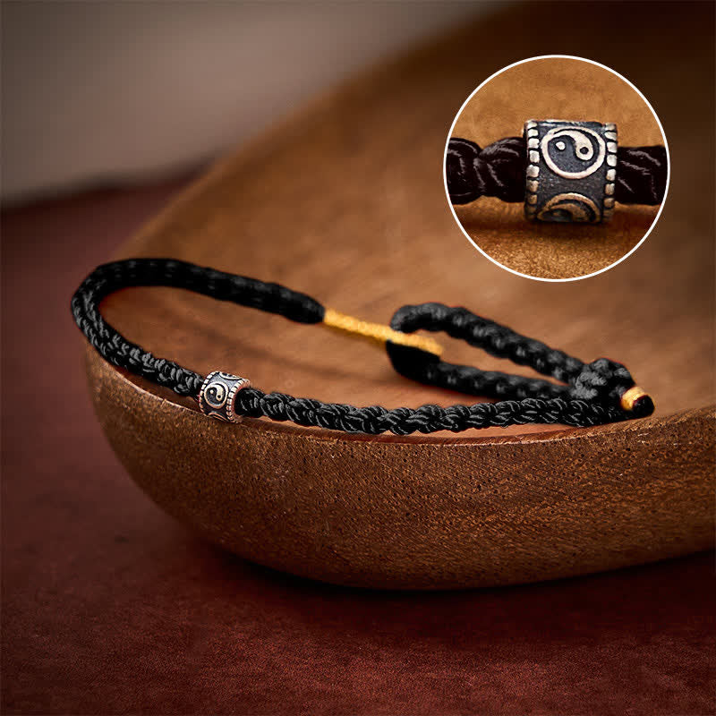 Black Red String Yin Yang Protection Hand-Woven Minimalist Bracelet