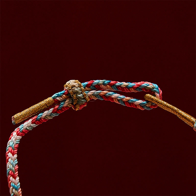 Hand-Woven Peach Blossom Koi Fish Success Rope Bracelet