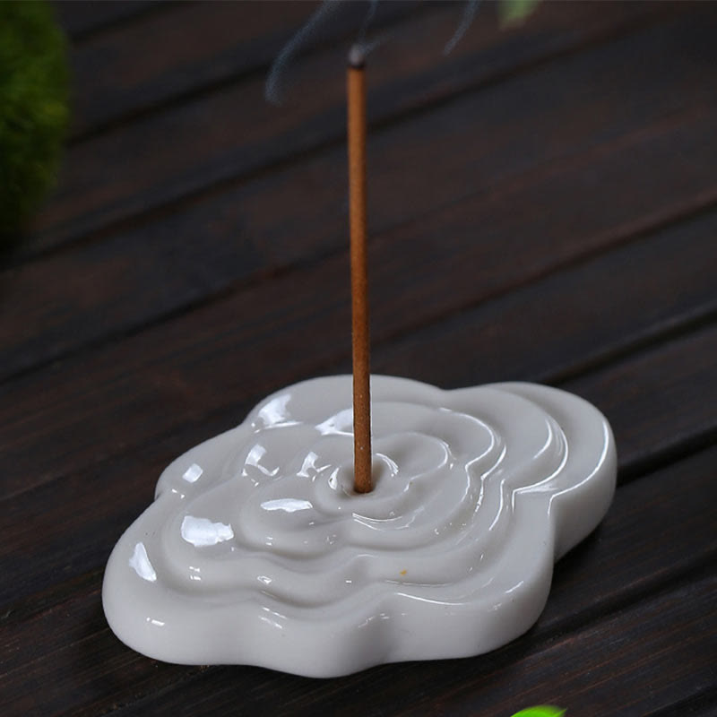 Mini Auspicious Clouds Design Stick Ceramic Small Incense Burner Decoration