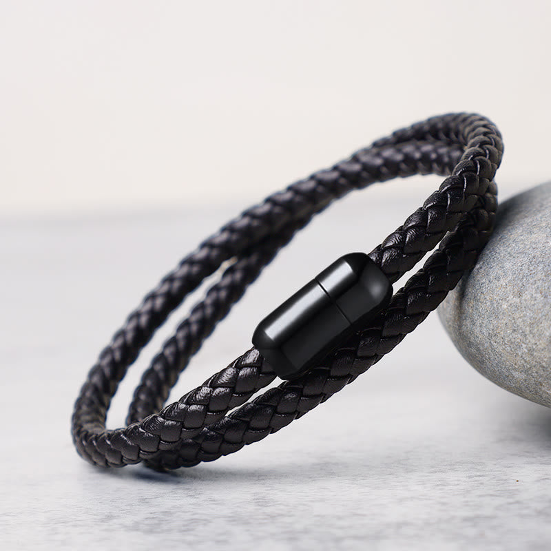 Genuine Leather Red String Protection Magnetic Buckle Bracelet