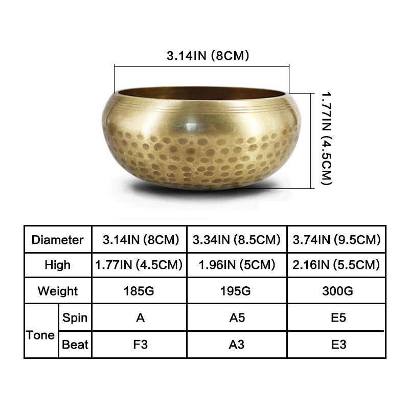 Tibetan Meditation Sound Bowl Handcrafted for and Mindfulness Singing Bowl Set
