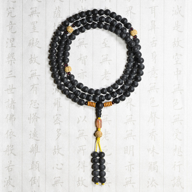 Tibetan Mala Cypress Bodhi Seed Red Agate Bracelet