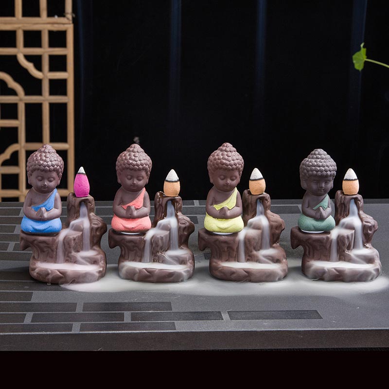 Backflow Smoke Fountain Ceramic Blessing Incense Burner Decoration