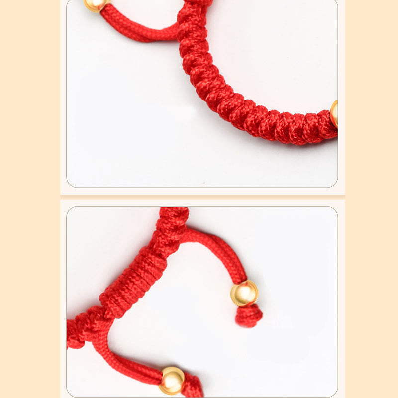 999 Sterling Silver PiXiu Wealth King Kong Knot String Braided Kids Child Bracelet