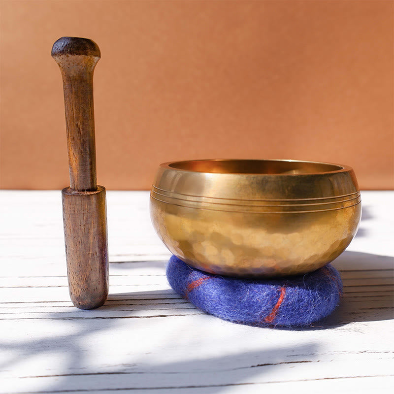 Tibetan Meditation Sound Bowl Handcrafted for and Mindfulness Singing Bowl Set