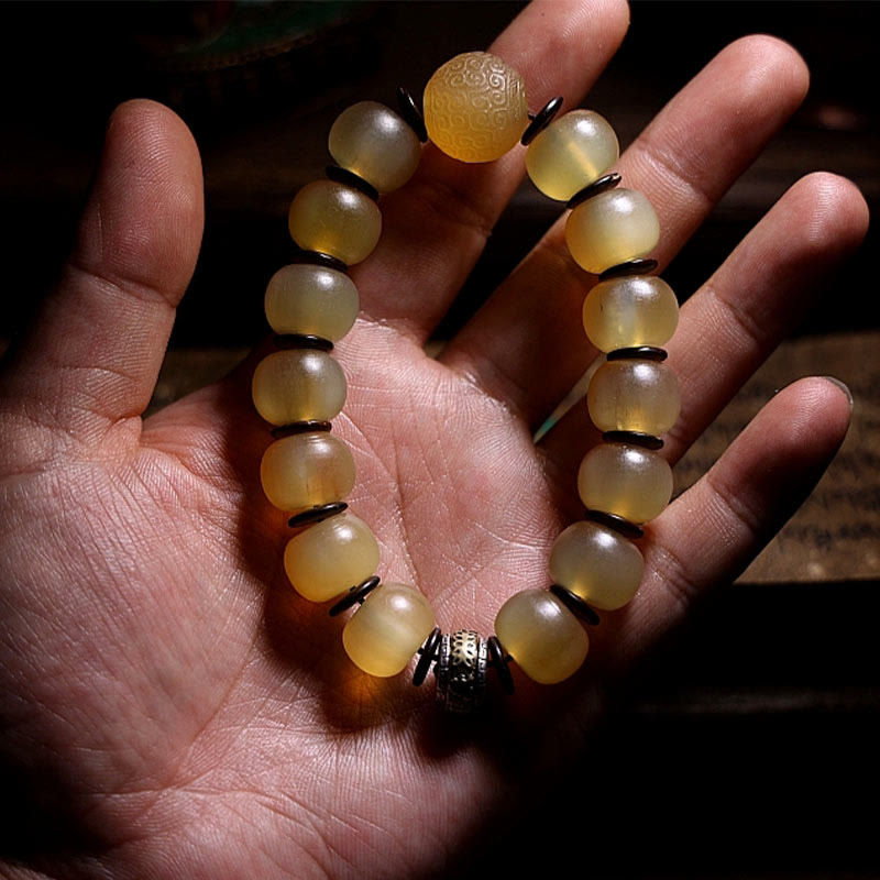 Handmade Tibetan Sheep Horn Om Mani Padme Hum Auspiciousness Bracelet