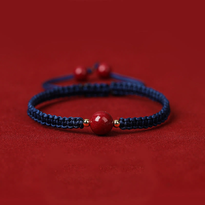 Lucky Cinnabar Bead Blessing Red String Bracelet