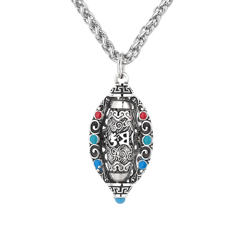 Tibetan Om Mani Padme Hum Purity Rotatable Necklace Pendant