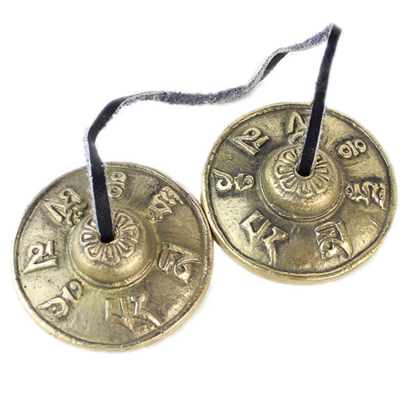 Tibetan Tingsha Bell Six True Words Dragon Copper Balance Decoration With Bag