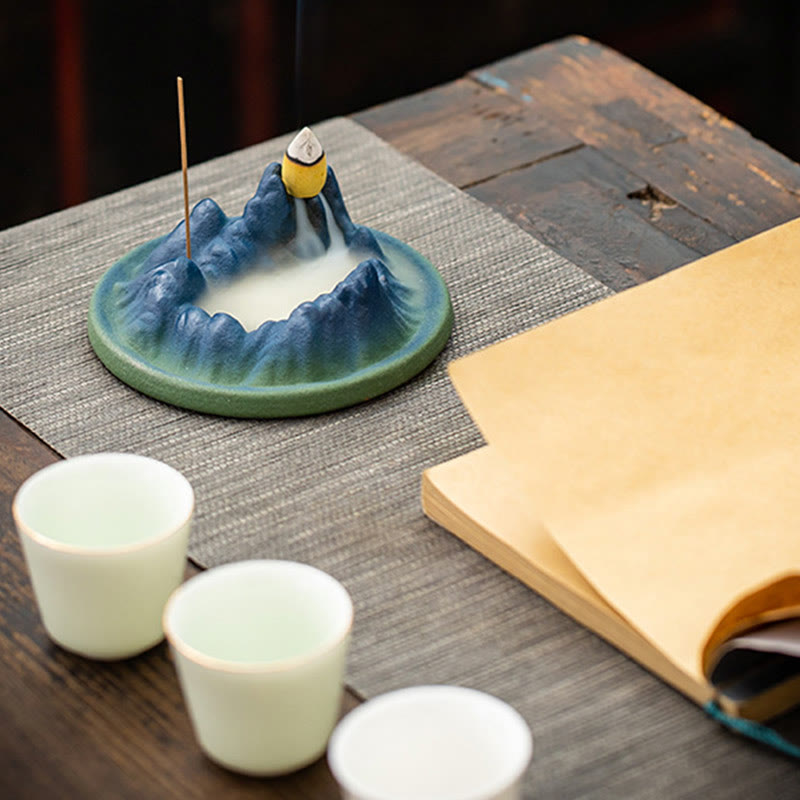 Creative Mountain River Ceramic Backflow Incense Burner