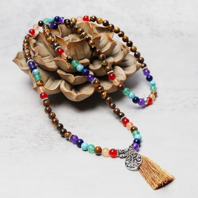 Crystal Mala Prayer Beads 108 Meditation Multilayer Bracelet Necklace