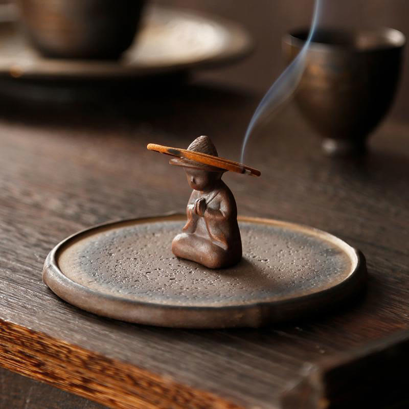 Small Person Meditation Ceramic Spiritual Incense Burner