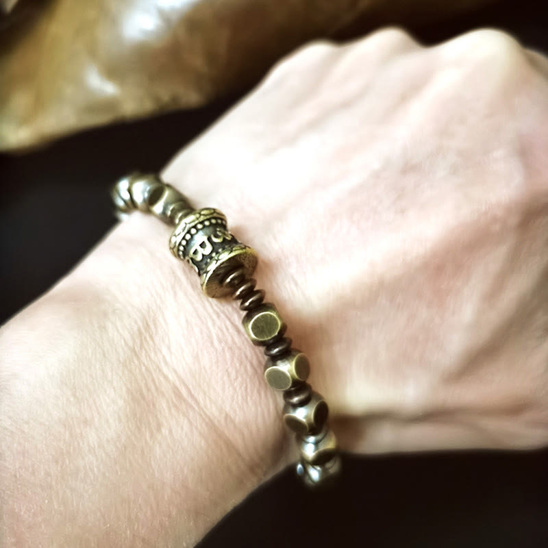 "Wishing You Balance and Strength" Brass Amulet Bracelet Includes Gift Message Card