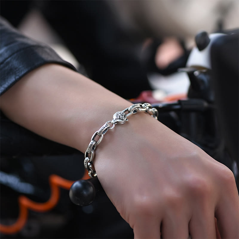 Om Mani Padme Hum Double Dorje Copper Engraved Wisdom Bracelet