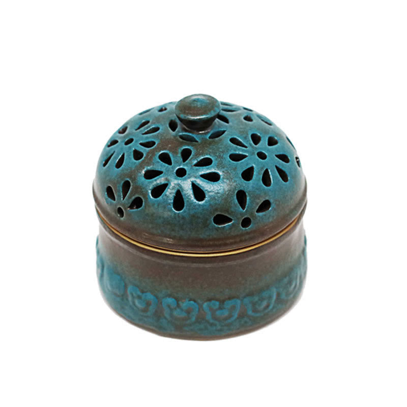 Mini Hollow Spiritual Meditation Ceramic Small Incense Burner Decoration