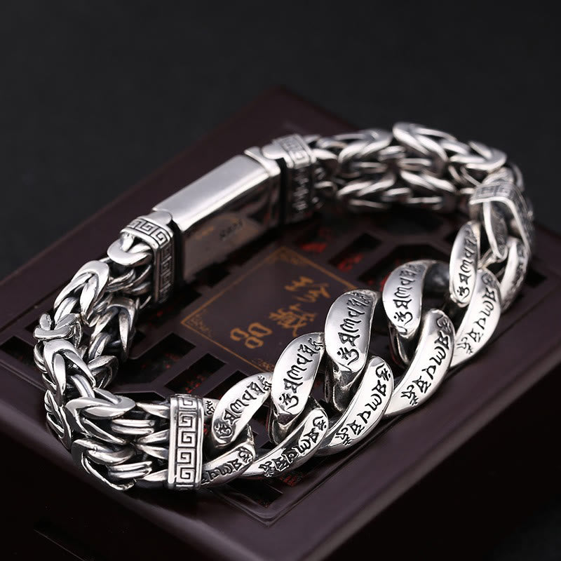 Om Mani Padme Hum Engraved Peace Purity Bracelet