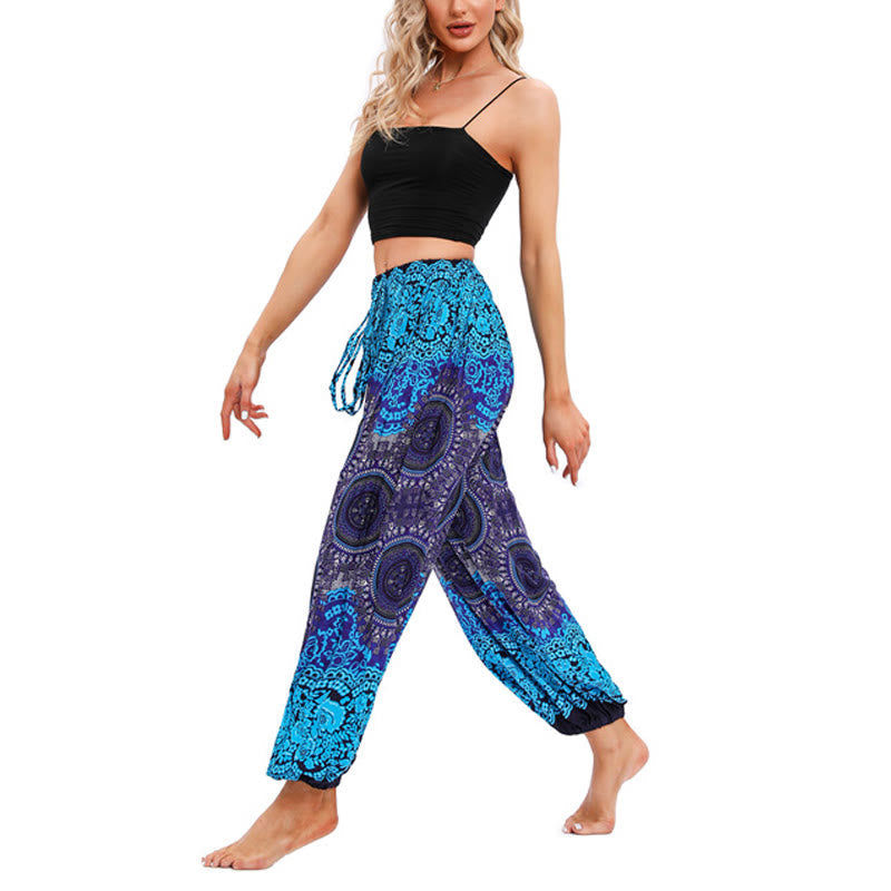 Casual Loose Compass Pattern Harem Trousers Women's Yoga Pants