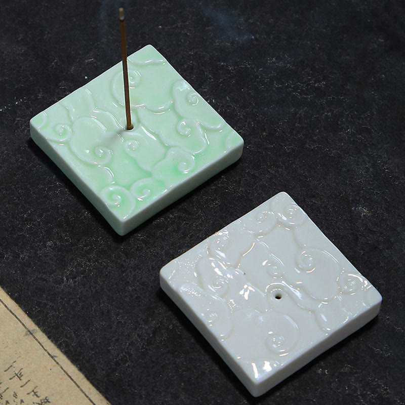 Mini Auspicious Clouds Design Stick Ceramic Small Incense Burner Decoration