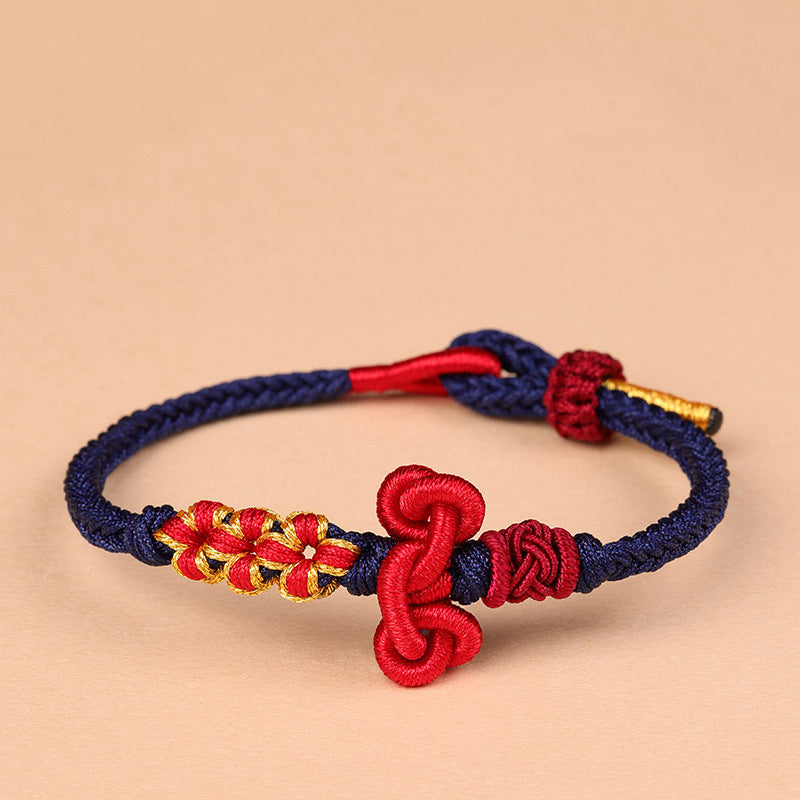 Handmade Wenchang Knot Luck Strength Braided Rope Bracelet