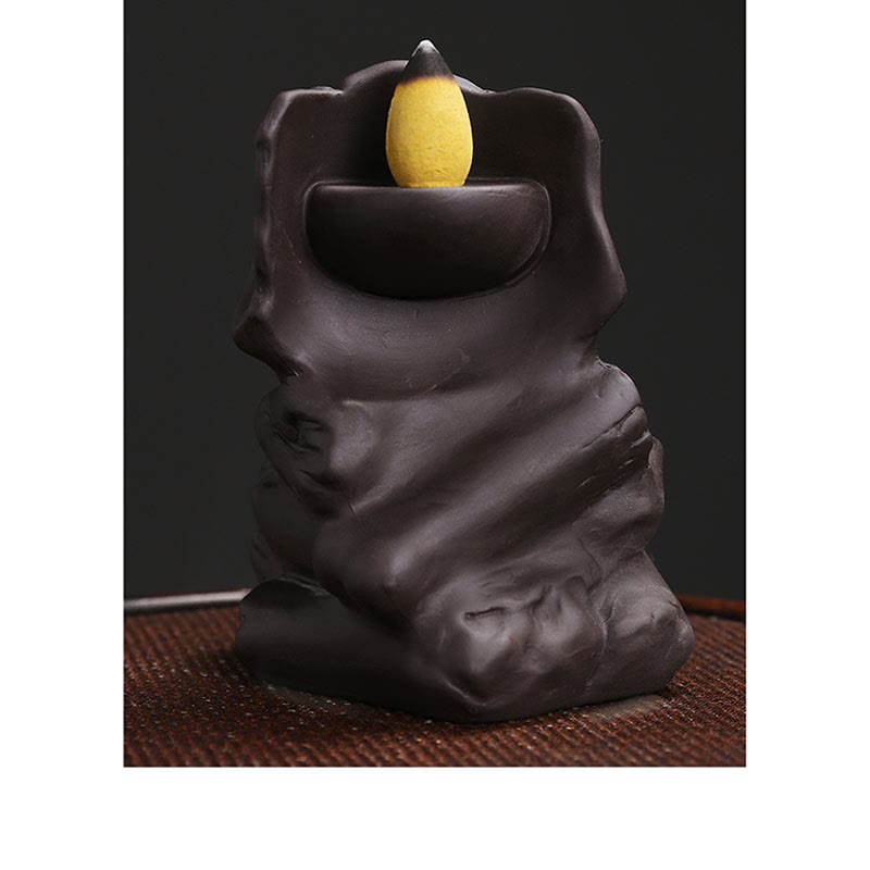 Halloween Skull Head Purple Clay Incense Burner Decoration