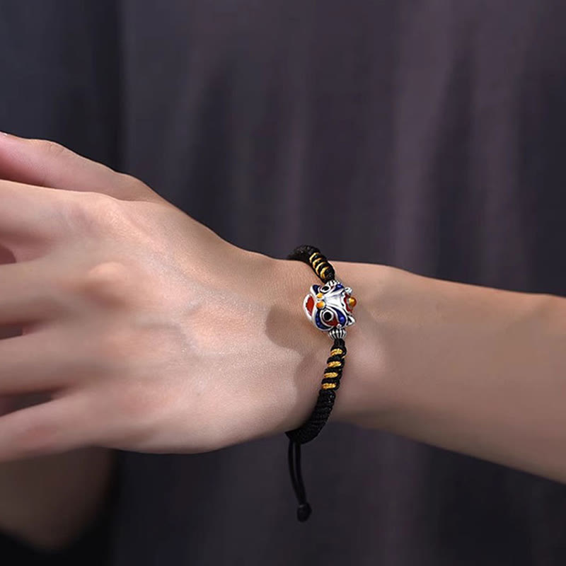 Handmade Dancing Lion Luck Braided String Bracelet