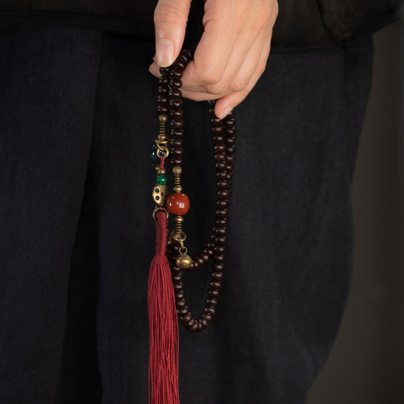 108 Mala Beads Natural Tibet Purple Bodhi Seed Auspiciousness Bracelet