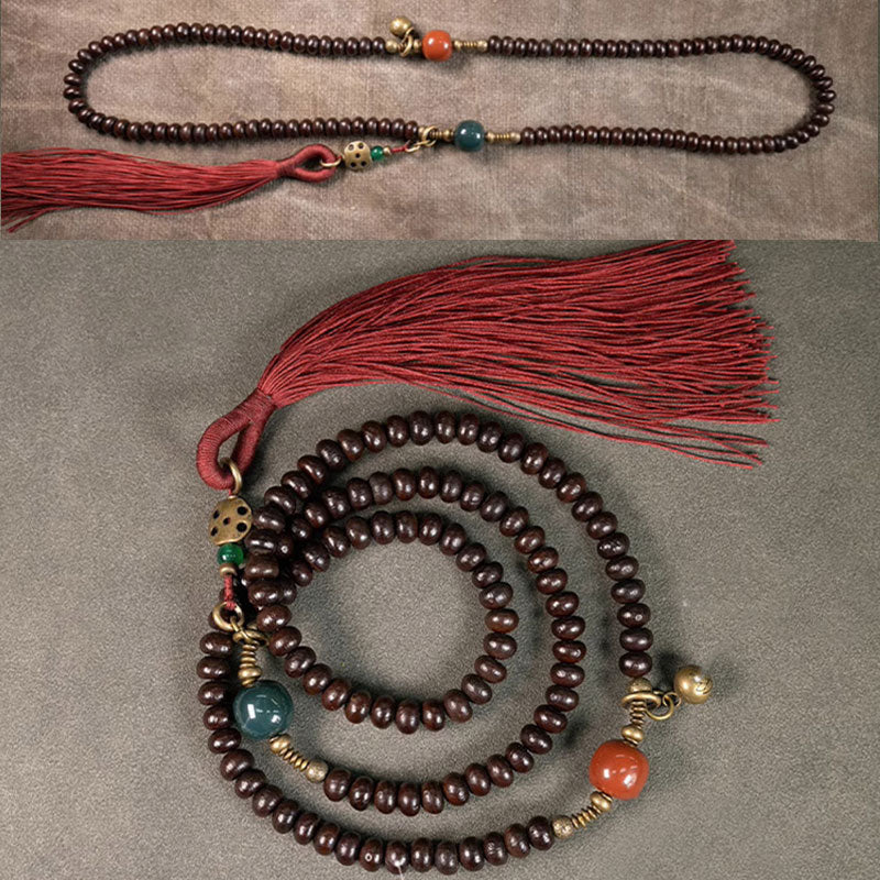 108 Mala Beads Natural Tibet Purple Bodhi Seed Auspiciousness Bracelet