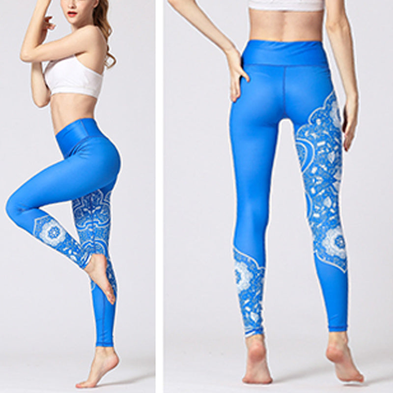 Lines Weeds Sakura Flowers Black Tree Print Pants Sports Fitness Yoga Leggings Women's Yoga Pants