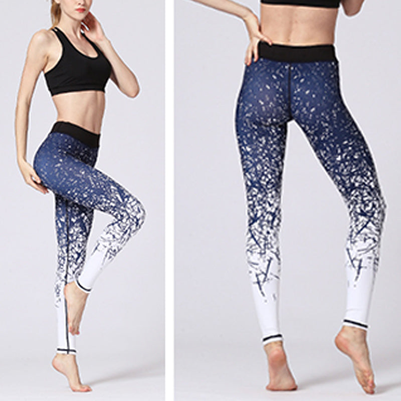 Lines Weeds Sakura Flowers Black Tree Print Pants Sports Fitness Yoga Leggings Women's Yoga Pants