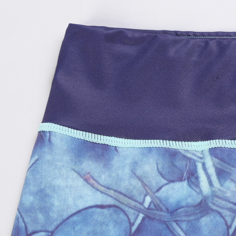 Lotus Flower Print Design Pants Sports Fitness Yoga Leggings Women's Yoga Pants