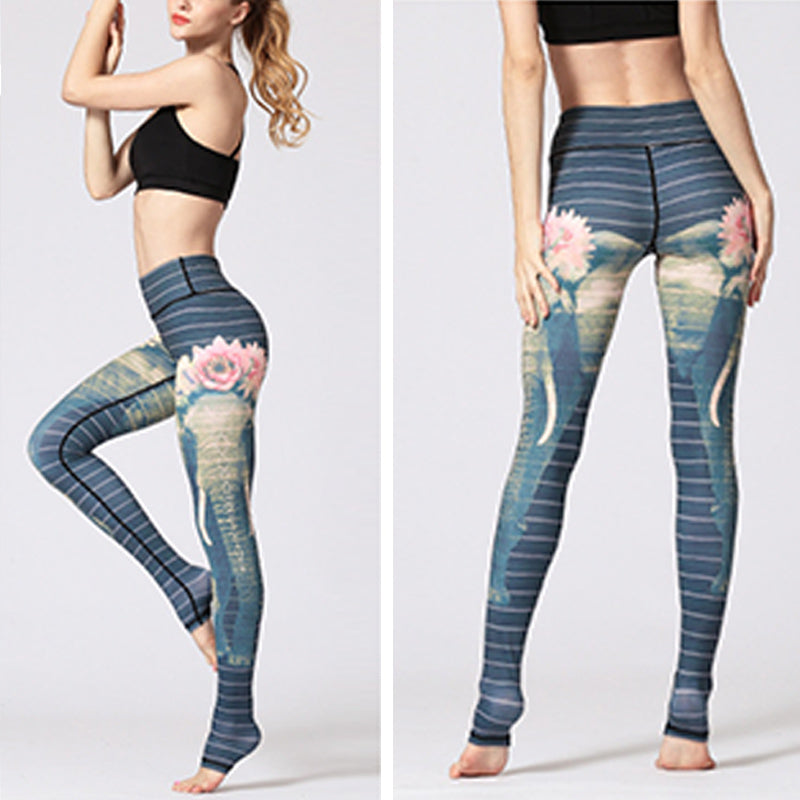 Lotus Flower Floral Print Design Pants Sports Fitness Yoga Leggings Women's Yoga Pants