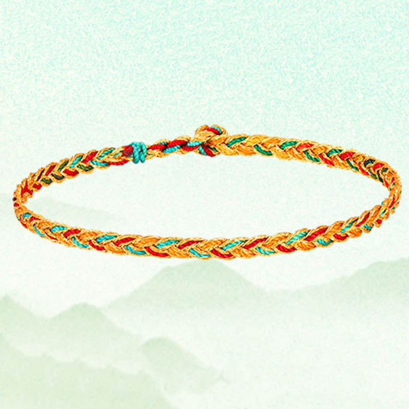 Handmade Multicolored Dragon Scale Pattern Braid String Bracelet