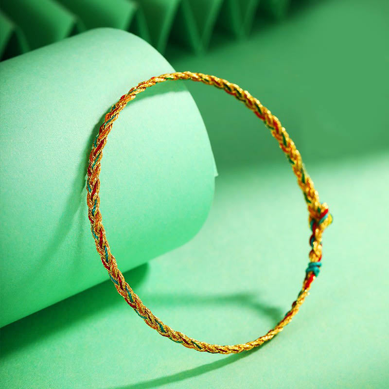 Handmade Multicolored Dragon Scale Pattern Braid String Bracelet