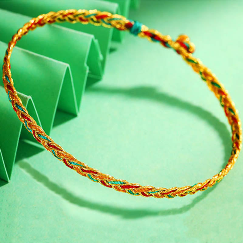 Handmade Multicolored Dragon Scale Pattern Braid String Bracelet