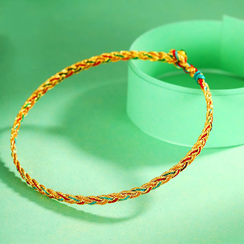 Handmade Multicolored Dragon Scale Pattern Braid String Bracelet