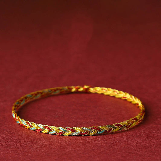 Handmade Multicolored Dragon Scale Pattern Braid String Bracelet