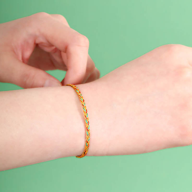 Handmade Multicolored Dragon Scale Pattern Braid String Bracelet