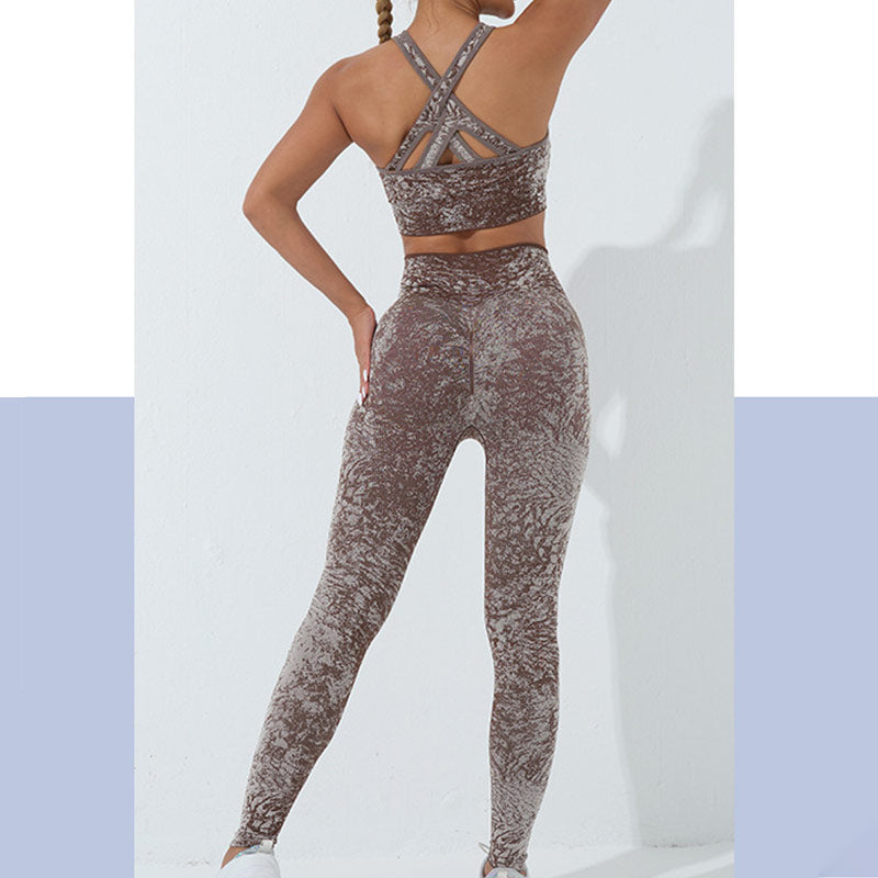 Seamless Fitness Crop Tank Top High Waist Leggings Pants Sports Gym Yoga Outfits