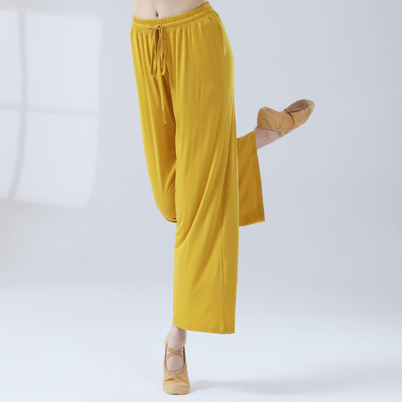 Loose Modal Drawstring Wide Leg Pants For Yoga Dance