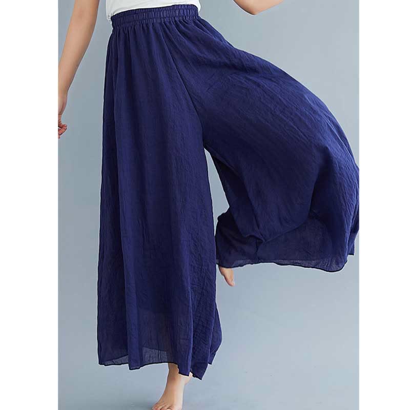 Women Casual Loose Cotton Linen Wide Leg Pants For Yoga Dance
