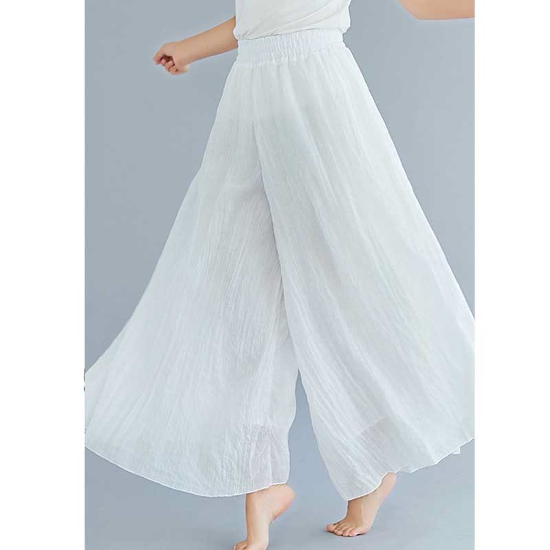 Women Casual Loose Cotton Linen Wide Leg Pants For Yoga Dance